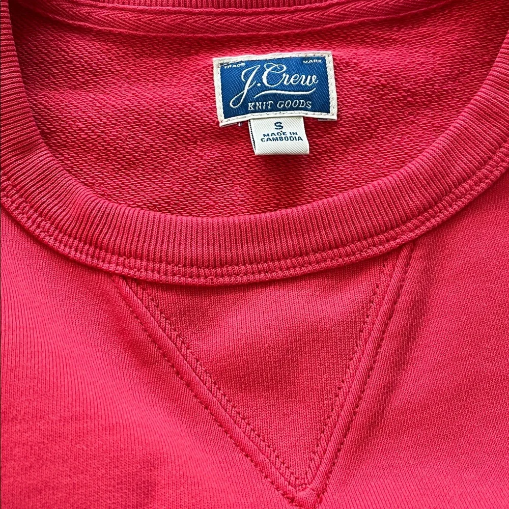 J. Crew Garment-dyed french terry crewneck in red size small